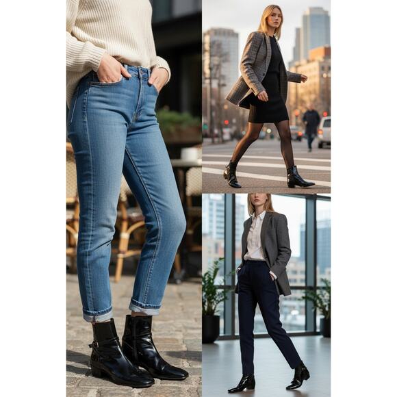 Saint Laurent Clementi Ankle Boot in black patent leathe - Picture 2 of 11